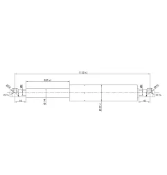 Vérin à compression chapes filetées diam14 - filetage M8 course 520 - longueur 1130 - force 450