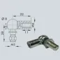 Cage à rotule avec rotule diamètre boule 8mm, rotule M5 (chape M6-Acier-22mm) Cage à rotule avec rotule diamètre boule 8mm, rotule M5 (chape M6-Acier-22mm)