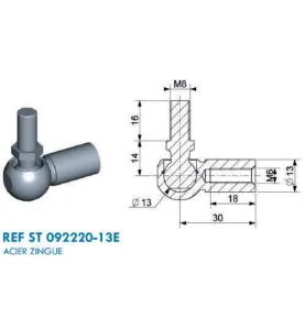 Adaptateur de fixation pour vérin à gaz vertical