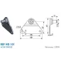 Support type platine triangle pour chape à œil  - 8mm