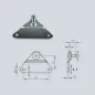 Support type platine triangle pour chape à œil  - 8mm