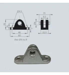Lot De 2 Supports De Fixation Pour Vérins à Gaz - 50x15x21 Mm - Acier Galvanisé - Pour Meubles, Automatisme