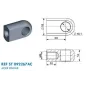 Chape à œil diamètre 10.1 mm (chape M8-Acier-20mm)