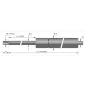 Verin à compression inox chapes filetées diam 8mm - filetage M8 c80 - l205 - f200