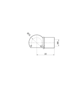 Cage à rotule diamètre 13 (chape M8-Acier-22mm)