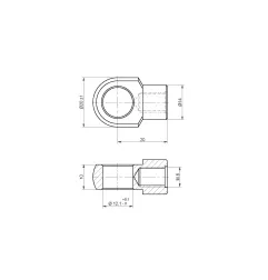 Chape à oeil Diamètre 12 mm (filetage M8-Acier-20mm à l'axe)