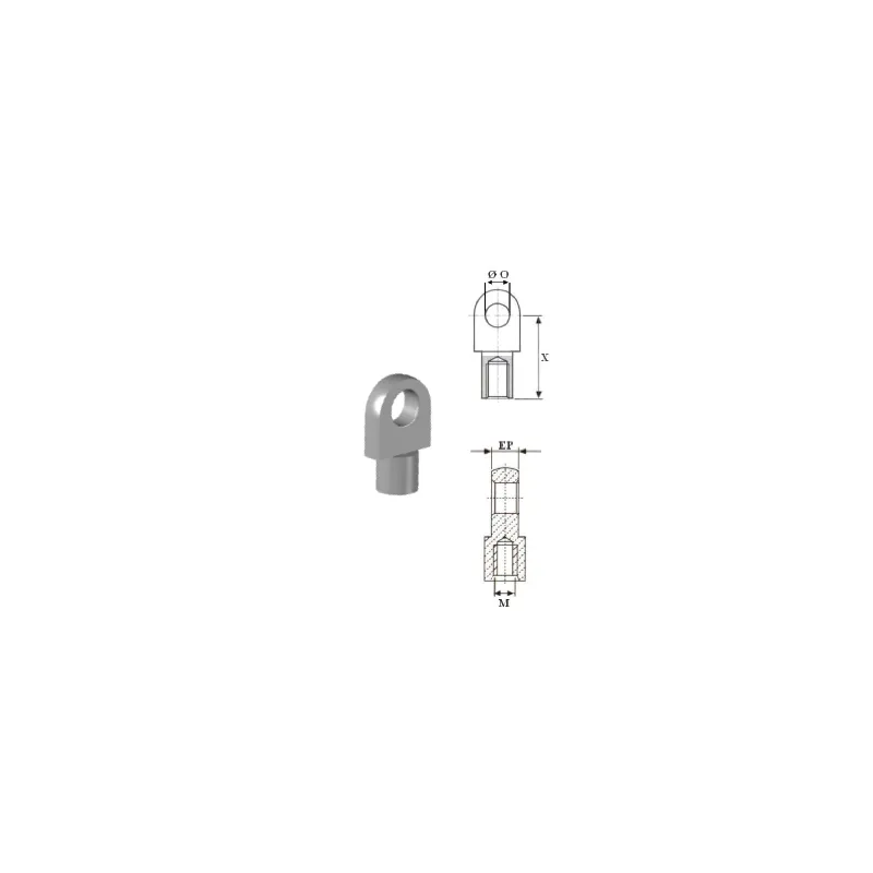 Chape à œil Inox diamètre 8.2mm (M6-Inox-22mm à l'axe, épaisseur 5mm) Chape à œil Inox diamètre 8.2mm (M6-Inox-22mm à l'axe, épaisseur 5mm)