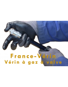 Vérin à gaz Acier -  Chape filetée avec valve